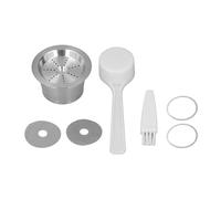 Refillable Coffee Capsules, Stainless Steel Reusable Coffee Pods with Double Filtration System, Compatible for and Series Coffee Machines