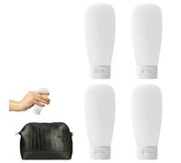 Refillable Cosmetic Container, 100ml Leak-Proof Refillable Empty Travel Bottles, PE 4PCS Travel Size Containers for Conditioner, Shampoo, and Lotion, 4.45x1.89 Inches