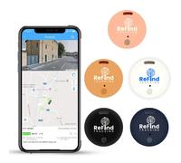 ReFind R2 Rastreador Inteligente para Android y iPhone. Mini Localizador GPS Bluetooth 5.0. Alternativa a Samsung AirTag para Llaves, Mascotas, Billeteras y Equipaje (Negro)