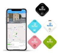 ReFind R4 Rastreador Inteligente para Android e iPhone. Mini Localizador GPS Bluetooth 5.0. Alternativa a AirTag Samsung para Llaves, Mascotas, Billeteras y Equipaje (Negro)