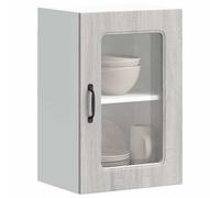 Refined Armario Pared Cocina Puerta de Cristal Kalmar Sonoma Gris 1x Vitrina de Pared (1 Puerta)
