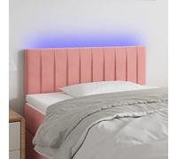 Refined Cabecero con LED de Terciopelo Rosa 90x5x78/88 cm