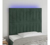 Refined Cabecero con Luces LED Terciopelo Verde Oscuro 90x5x118/128 cm