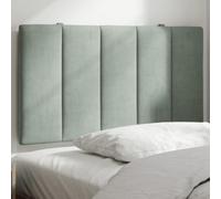 Refined Cabecero de Cama Acolchado Terciopelo Gris Claro 90 cm