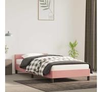 Refined Cama con cabecero sin colchón Terciopelo Rosa 90x190 cm