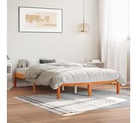 Refined Cama sin colchón Madera Maciza de Pino 140x200 cm marrón Cera