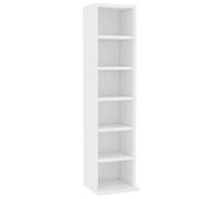Refined Estantería de CD Estante de Almacenaje Armario Expositor Librería Libros Colección de Música Madera Contrachapada Blanco 21x20x88 cm
