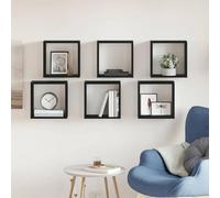 Refined Estantes cúbicos de Pared 6 uds Roble Negro 30x15x30 cm