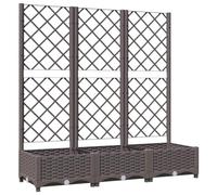 Refined Jardinera con Enrejado, Macetero de Plantas Flores, Maceta de Hierbas, Arriate para Jardín Patio Balcón Terraza, PP marrón 120x40x121,5 cm