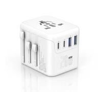 Refined Living Adaptador de viaje universal para todo el mundo, enchufe de viaje con 2 USB A y 2 USB C, adaptador internacional de enchufe universal para Inglaterra, Estados Unidos, Japón, Tailandia