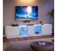 Refined Mueble de TV, cómoda de Alto Brillo, aparadores con iluminación LED, aparadores Bajos Aptos para televisores de 65", 160 x 40 x 52 cm