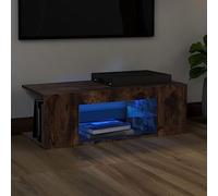 Refined Mueble de TV con Luces LED Color Roble Ahumado 90x39x30 cm