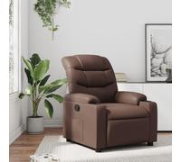 Refined Sillón reclinable de Cuero sintético marrón Empuje Manual Sin Masaje