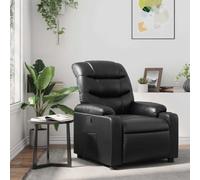 Refined Sillón reclinable de Cuero sintético Negro Empuje Manual Sin Masaje