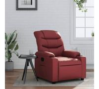 Refined Sillón reclinable de Cuero sintético Rojo Tinto Empuje Manual Sin Masaje