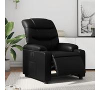 Refined Sillón reclinable eléctrico de Cuero sintético Negro Empuje eléctrico Sin Masaje