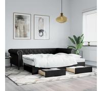 Refined Sofá Cama Nido con Cama Nido y cajón Negro 90x200 cm