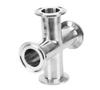 REFIXAMO Pipe Clamps, Instalaciones De Tuberías Multi Las Mejoras for El Hogar Los Tamaños La Tri Abrazadera Cruzada SS304 4 Maneras(25mm x Ferrule 50.5)