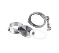 REFIXAMO Pipe Clamps, Kit De Accesorios Acero Inoxidable 304, Varios Tamaños, Triple Abrazadera, Tapa Final, Virola, Junta Silicona(Φ38 Chuck 50.5)