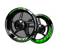 Reflectantes pegatinas de vinilo para borde de llantas de motocicleta, pegatinas kit para Kawa&saki Z750, bandas llantas de moto completas para 2 ruedas llantas de 17 pulgadas (verde