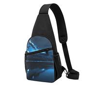 Reflection of Snowy Mountain on Body of Water Under Printed Chest Bag Tactical Chest Bag Riñonera Ciclismo, Negro, Talla Única, multicolor, Talla única, Mochilas con correa