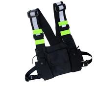 Reflective Chest Bag - Waterproof Running Vest Pack with High-Visibility Safety Straps | Large Capacity Sport Rig For Phones and Essentials | Bounce-Free Adjustable Chest Pack For Cycling and Hiking