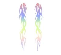 Reflective Flame Decals - Adhesive Stickers for Motorcycle | Vinyl Material with Waterproof Function, Car Bumper Graphics, Rearview Mirror Decor, Bicycle Accessories for Automotive