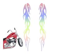 Reflective Flame Stickers - Waterproof Vinyl Graphic Decals, High Visibility Safety Adhesive with Prismatic Light Reflection, Weatherproof Bodywork Protection, Ideal for Night Riding Security