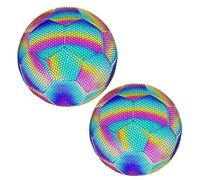 Reflective Football - Glow In The Dark PU Design, High Visibility Night Play | Light Up Outdoor Soccer Ball For Kids, Teens, Adults, Training, Matches, Backyard, Sports Use