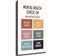 Reflective Questions for Self Care Poster Mental Wellness Prompts Supportive Wall Art Decor(Unframed,08x12inch(20x30cm))