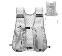Reflective Running Chest Pack, Lightweight Adjustable Chaleco con 500 ml Water Bottle Holder, diseño transpirable para hombre, mujer, hiking, 14,17 x 11,81 x 1,18 pulgadas, multicolor, Black, Consulte
