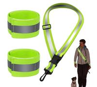 Reflective Safety Sash -Running Gear Belt Nights, Reflectives Sashs, Safetys Belts Arm Leg Wrist Ankle High Visibility Adjustable Strap for Walking Night Jogging Cycling Hiking Biking Road Protection