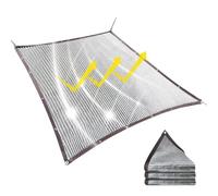 Reflective Sun Shade Tarp - Silver Aluminum Foil UV Blocking Cover with Grommets, Durable Outdoor Protection Sheet, Heat Reduction Design | Patio Garden, Camping Trips, Vehicle Shade, Plant Covers