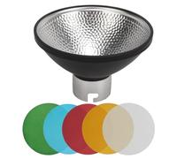 Reflector Beauty Dish Aluminio Estándar 12 cm 5 Filtros de Color Difusor Suave para Godox AD200 AD200Pro AD360II Flashes Retrato Fotografía de Producto