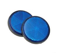 Reflector circular de 2 piezas para coches, camiones, motocicletas, remolques, bicicletas, apoyo a la reflexión y refracción de la luz nocturna (azul)