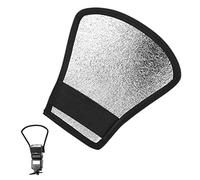 Reflector de Flash, 2 en 1 Difusor de Luz con Banda de Goma, Reflector | Plata/Blanco para Nikon Canon Yongnuo Speedlite Softbox