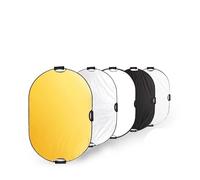 Reflector de fotografía 5 en 1, difusor de luz portátil Plegable, Reflector Redondo/Ovalado de Varios tamaños for Estudio fotográfico Reflector Fotografia (Size : 60X90cm Handle Gold)