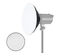 Reflector de fotografía de estudio de 41,2 cm / 16in, difusor de plato de belleza con rejilla y paño suave para montar luz estroboscópica y versátil. (superficie interna plateada)