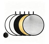Reflector de Luz 5 en 1 Difusor de Fotografía, Multi Disco Plegable 30cm | Reflector Fotográfico, Circular Plegable, para Iluminación de Estudio y Exterior