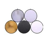 Reflector de Luz, Fotografía Circular Plegable Multidisco 5 en 1 de 80 Cm para Plata Translúcida, Oro, Blanco y Negro
