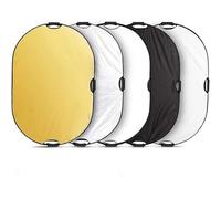 Reflector de luz Ovalado Plegable 5 en 1 Compatible con cámaras, difusor fotográfico de 40x60 Pulgadas y 60x90 Pulgadas for Uso en Estudio.(90x120cm)
