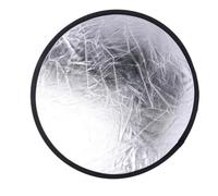 Reflector de Luz Plegable Plata y Blanco para Fotografía | Nylon Circular, Doble Cara Reversible, Plegado Rápido, Retrato E Interiores, Sombra Suave