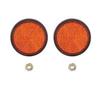 Reflector de Motocicleta, 2 Piezas Reflector Redondo Universal Motocicleta Bicicleta Reflector Rojo Material PMMA