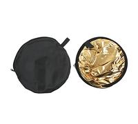 Reflector de Oro Plateado, Reflector de Fotografía Portátil Redondo de Relleno Suave Que Hace Que la Imagen Sea Más Completa con Bolsa de Almacenamiento para Transmisión en Vivo