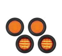 Reflector De Parachoques Trasero Coche Luz Trasera LED Redonda Para Remolque De 2,5 Pulgadas Con Ojal, Lámpara De Liquidación De Indicador Lateral De 13 LED(4pc Yellow Light)