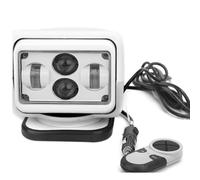 Reflector for vehículos 60W,proyector Marino Giratorio 360° Control Remoto | Luz búsqueda LED alto brillo, base imán fuerte, lámpara techo vehículo impermeable for acampar, barco, camión(Black)
