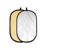 Reflector fotográfico Reflector Redondo de luz multidisco 2 en 1 con Bolsa portátil Plegable Plateado Dorado Blanco for Estudio fotografía(80x120cm Gold Silver)