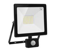 Maclean MCE630 NW PIR Reflector LED con Sensor de Movimiento PIR 30W 2400 Lúmenes Iluminación Exterior Focos Proyectores Delgados IP44 (30W, Blanco neutro)