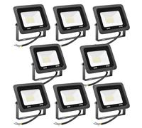 Reflector Led for Exteriores de 20 W, Lámpara de Trabajo Blanca con Luz Diurna de 6000 K, Luz Exterior Impermeable y Segura Ip66, Adecuada for Dar Sombra en Patios, Garajes, Campos Deportivos(8pcs)