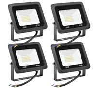 Reflector Led for Exteriores de 20 W, Lámpara de Trabajo Blanca con Luz Diurna de 6000 K, Luz Exterior Impermeable y Segura Ip66, Adecuada for Dar Sombra en Patios, Garajes, Campos Deportivos(4pcs)